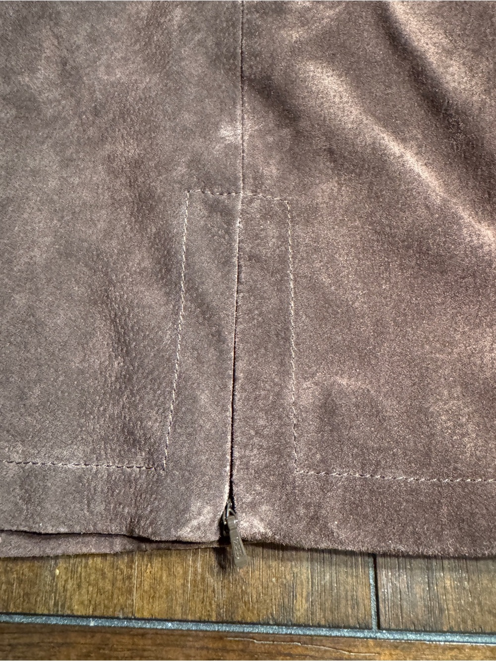 Vintage Y2K Wilsons Leather Maxima Brown Suede Lace Up Western Skirt Sz 12 Boho - Picture 8 of 15